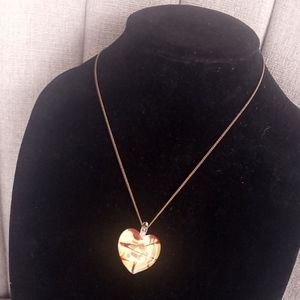 Artistic Glass Heart Necklace for Valentines Day Gift